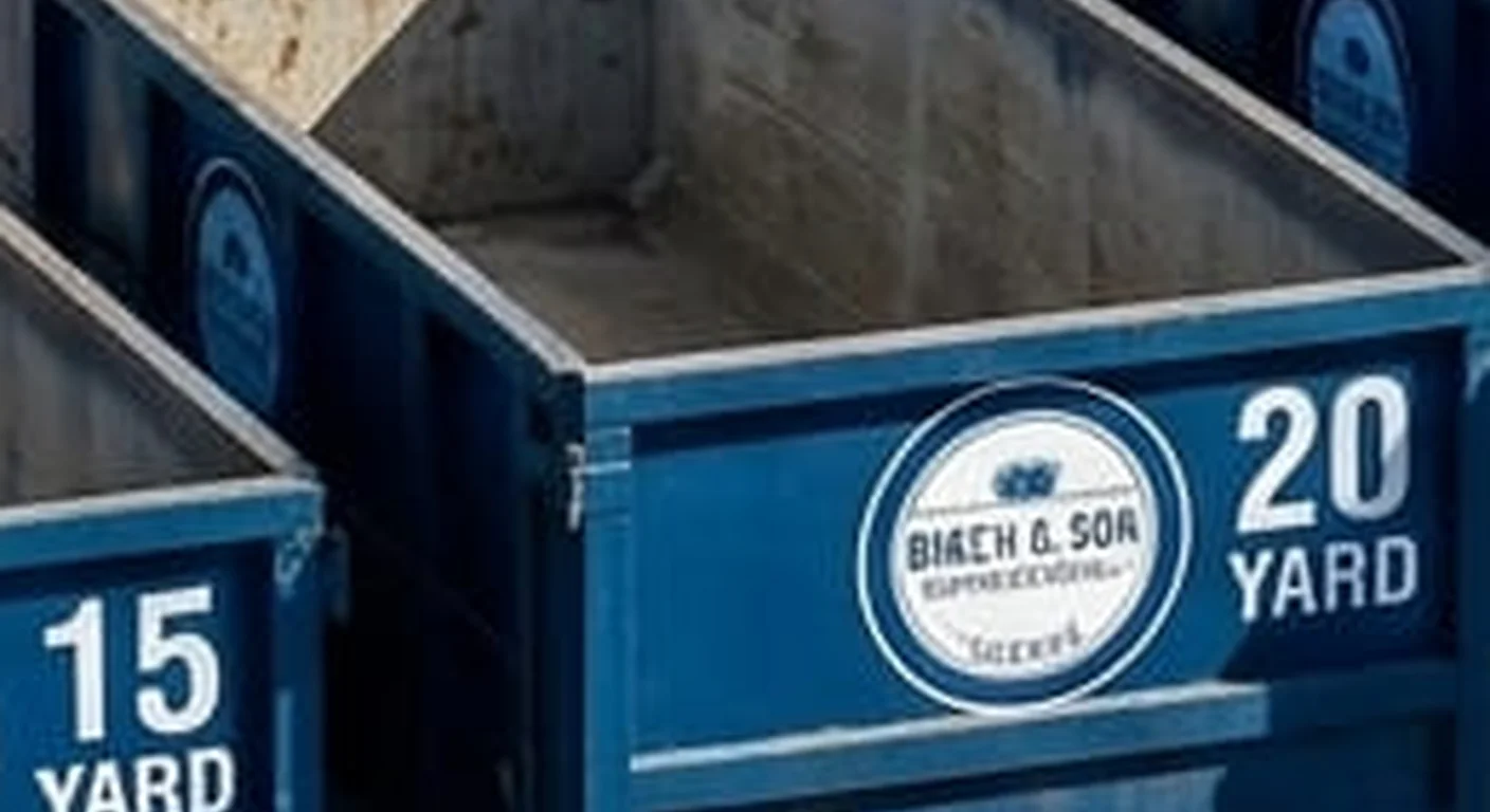 20 yard dumpster rental in Stagecoach, TX A 20 yard Birch & Son Dumpster Rental Conroe roll-off dumpster staged for a job in Stagecoach, TX